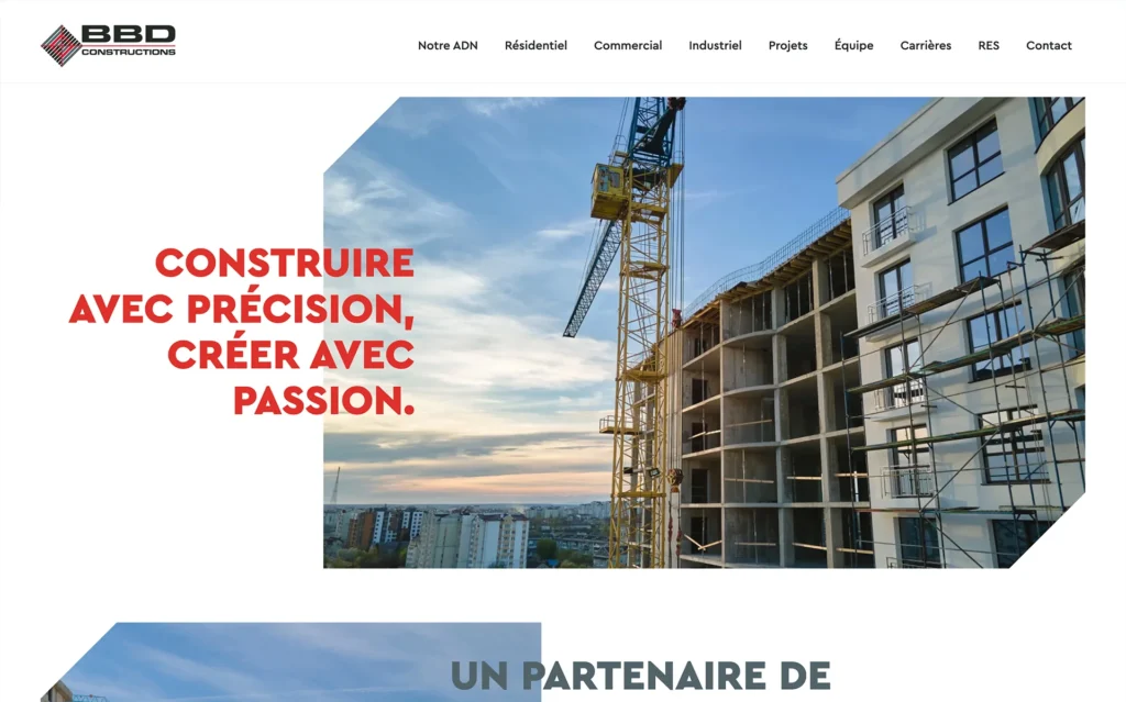 Site web réalisé pour BBD Constructions