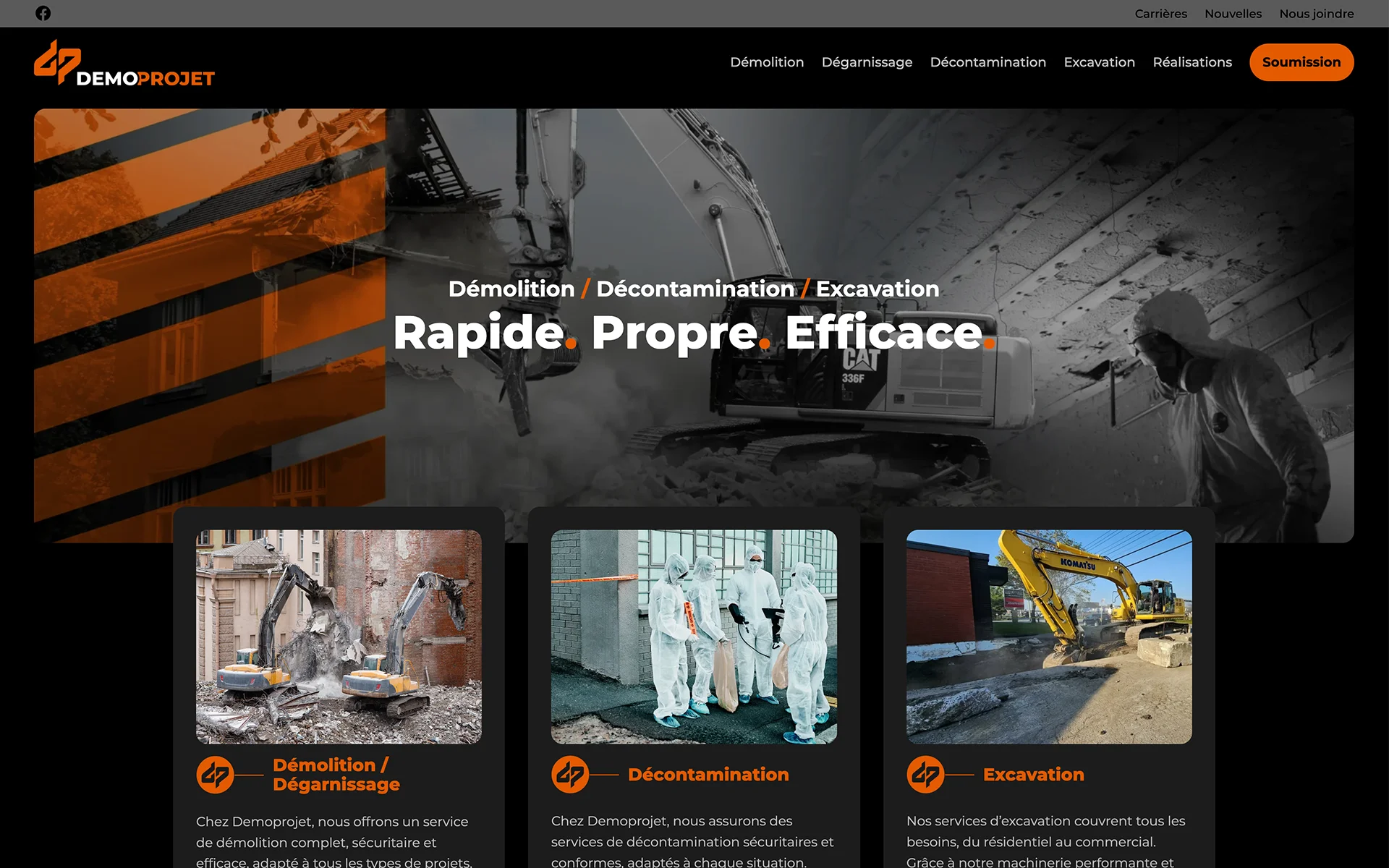 Site web réalisé pour Demoprojet