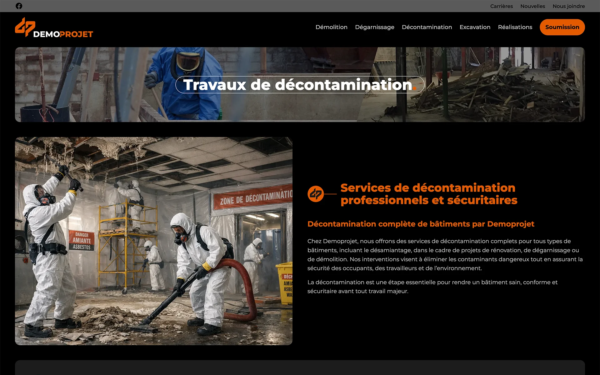 Site web réalisé pour Demoprojet