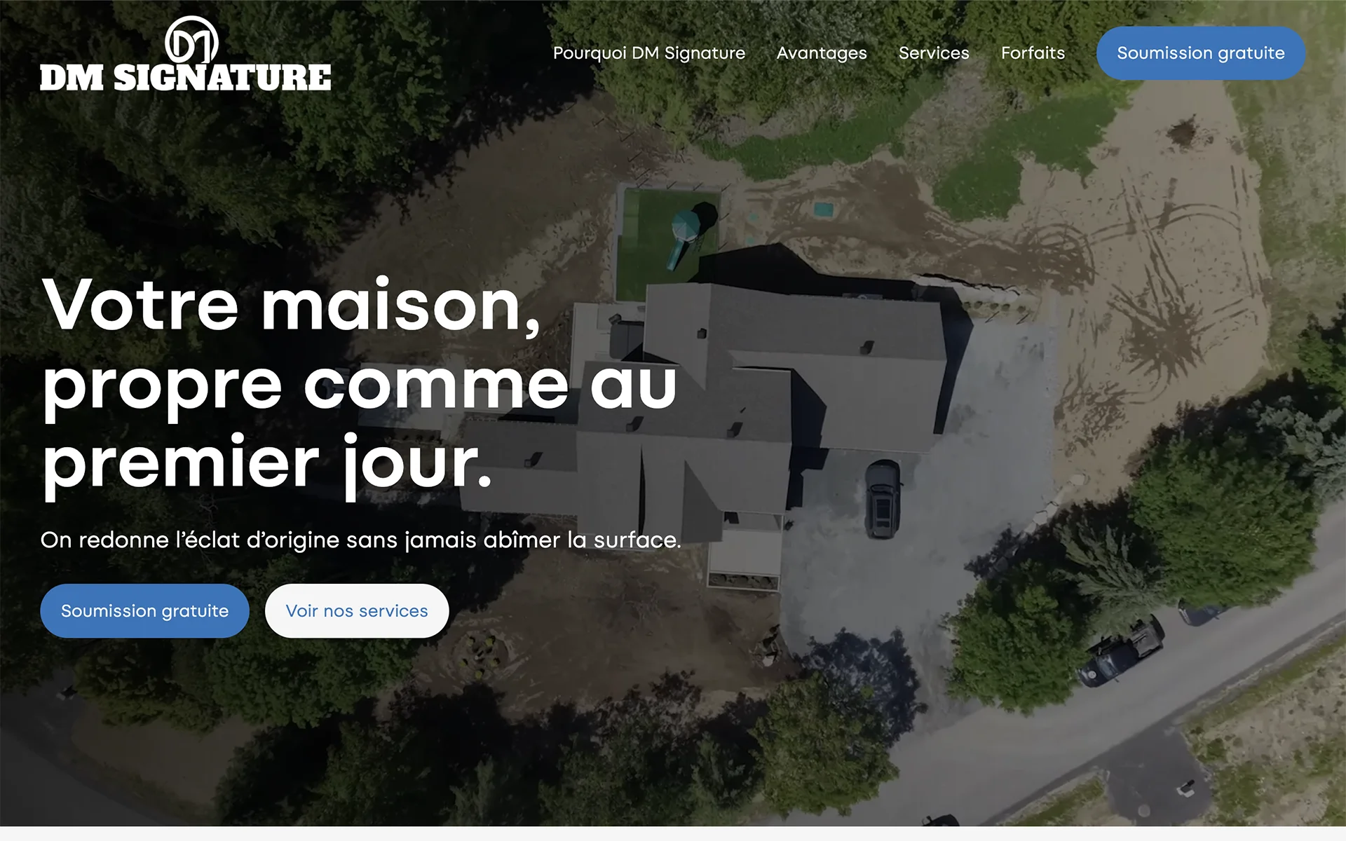Site web réalisé pour DM Signature