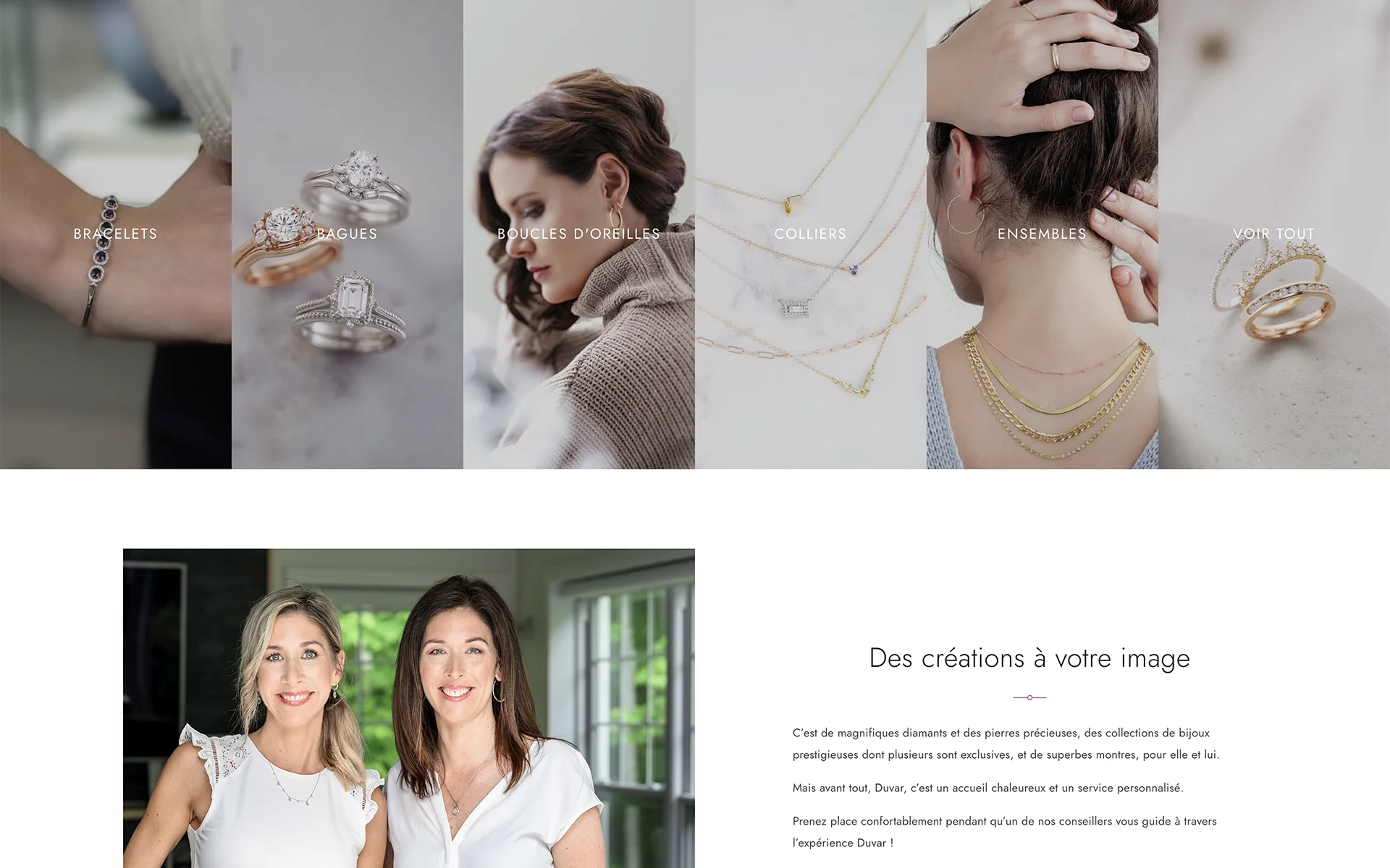 Site web réalisé pour Joaillerie Duvar