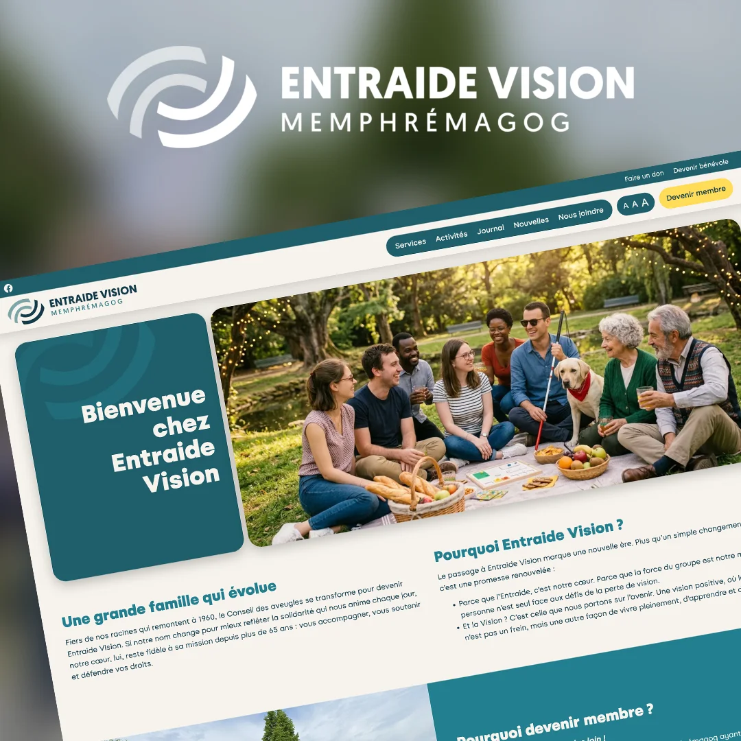 Projet de création de site web pour Entraide Vision