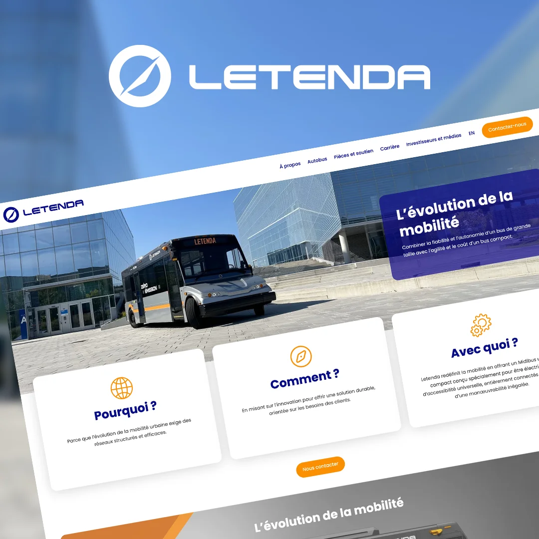 Projet de création de site web pour Letenda