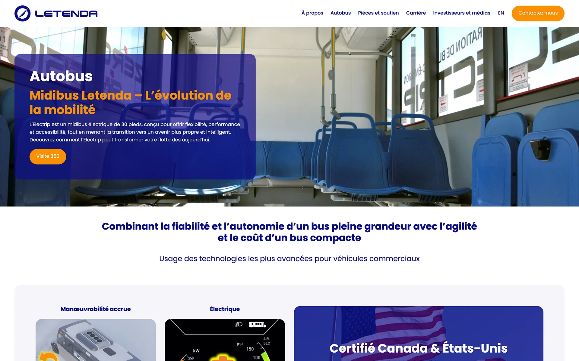 Site web réalisé pour Letenda
