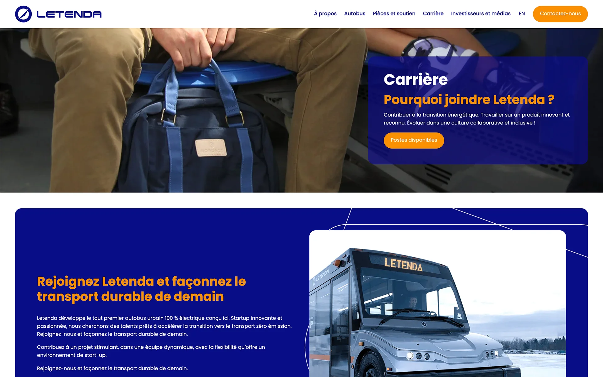 Site web réalisé pour Letenda