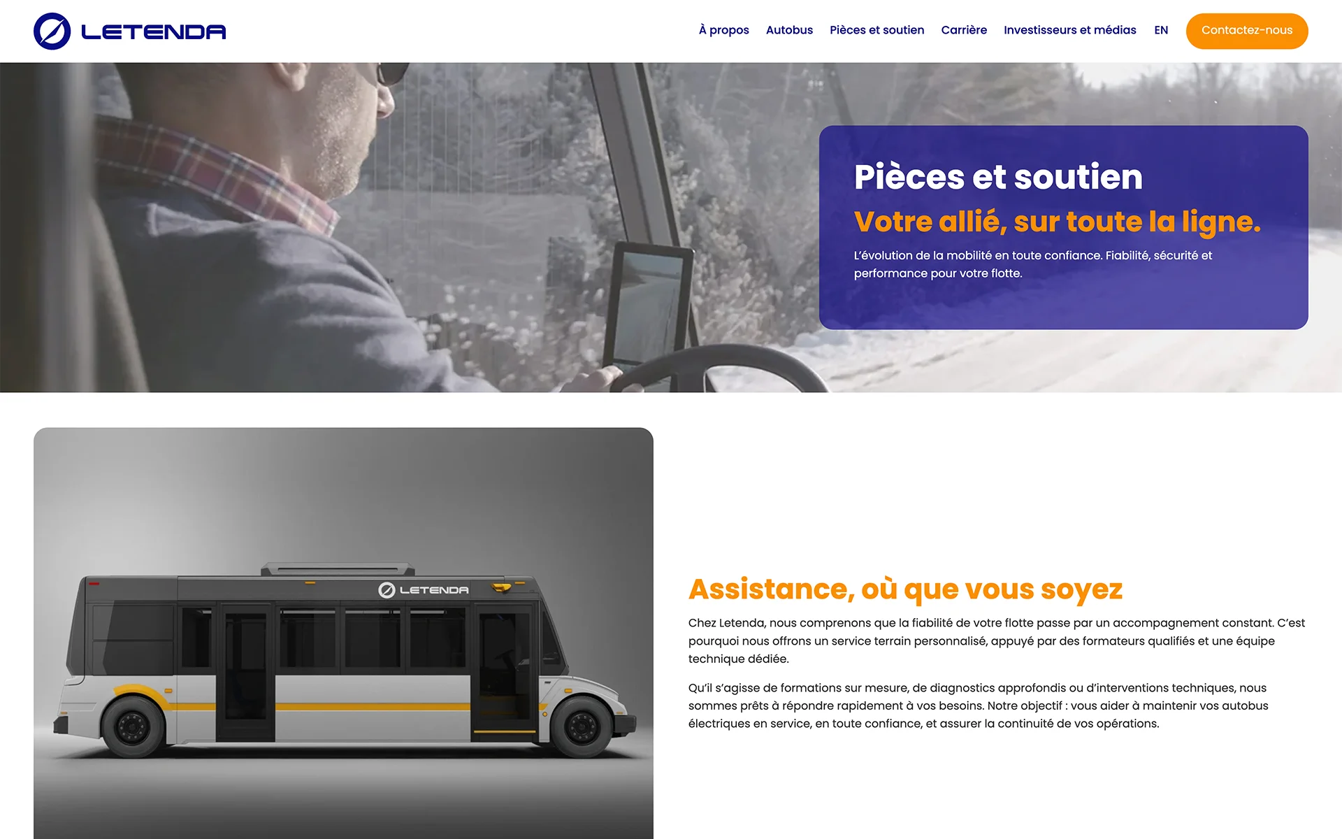Site web réalisé pour Letenda