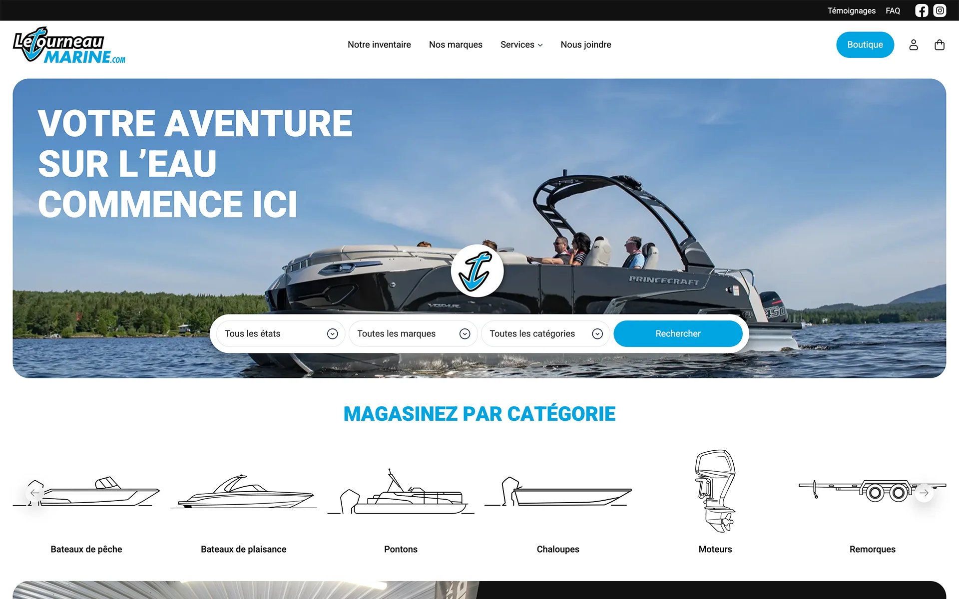 Site web réalisé pour Létourneau Marine