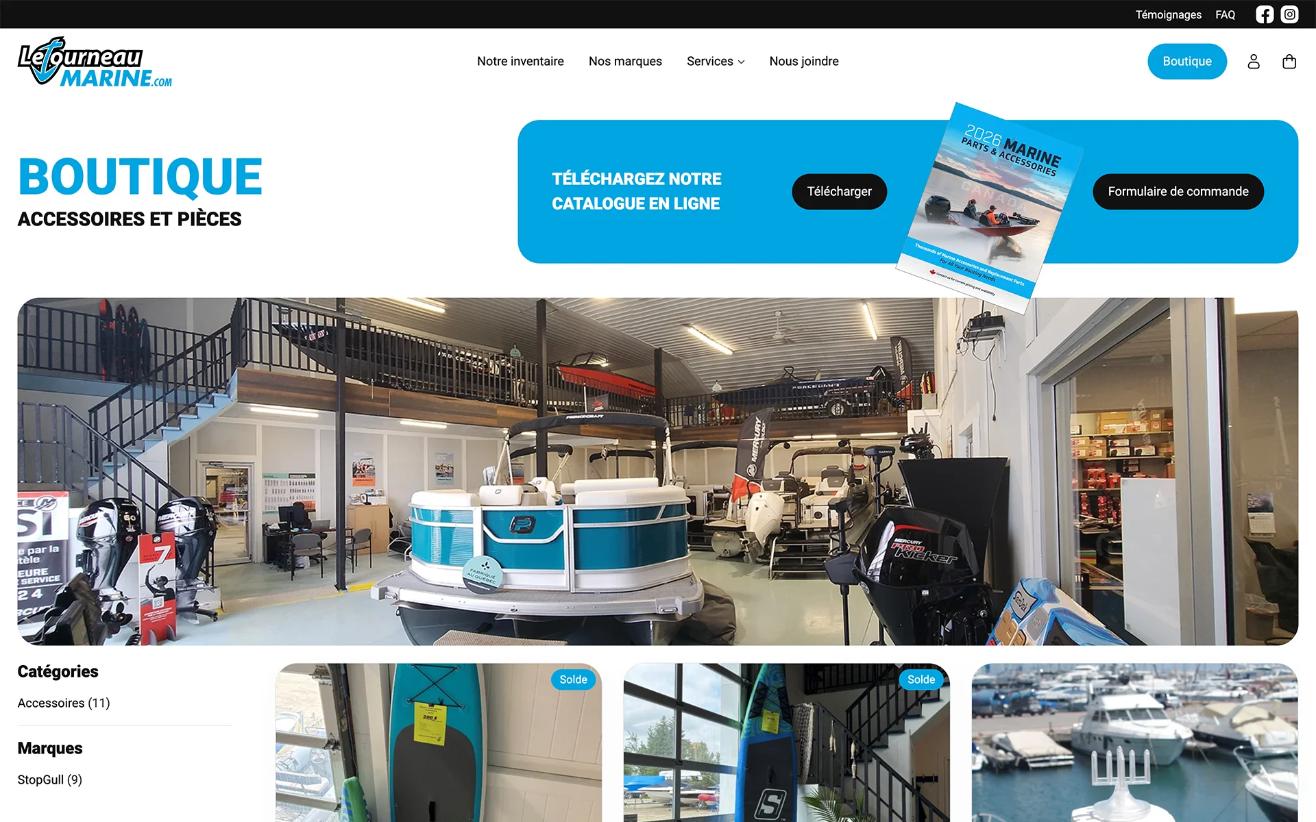 Site web réalisé pour Létourneau Marine