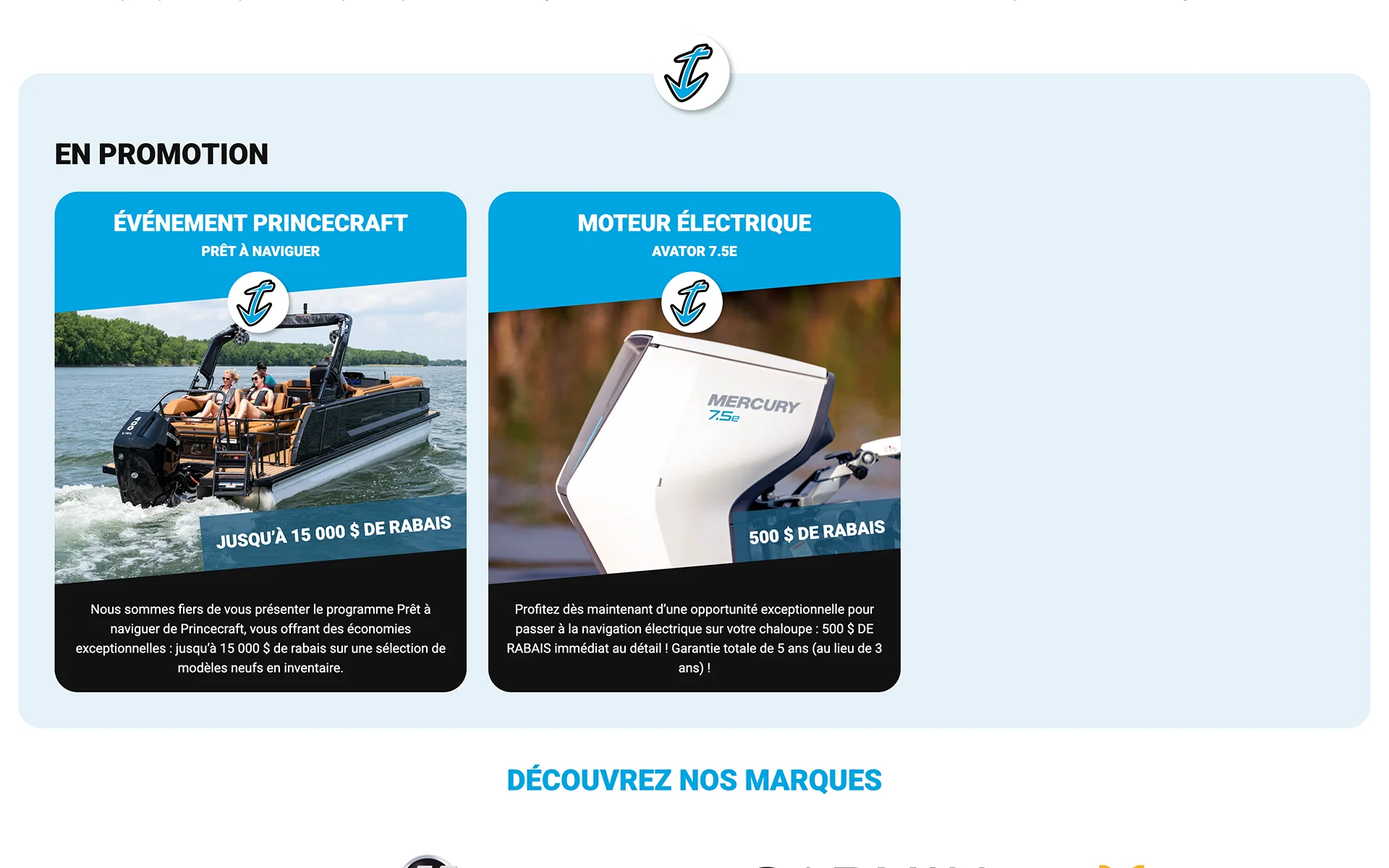 Site web réalisé pour Létourneau Marine