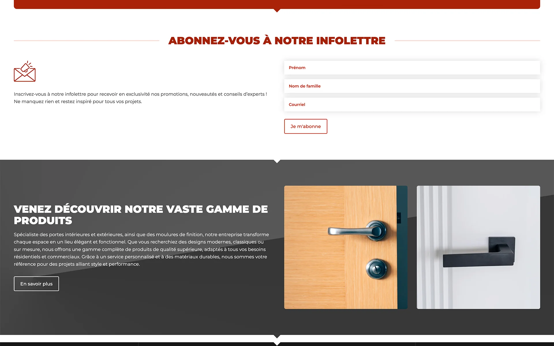 Site web réalisé pour Portes et Moulures Dépôt