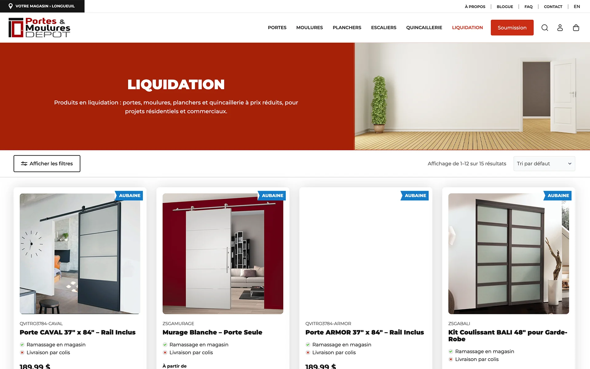 Site web réalisé pour Portes et Moulures Dépôt