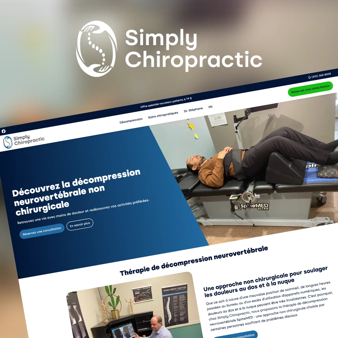 Projet de publicité numérique pour Simply Chiropractic