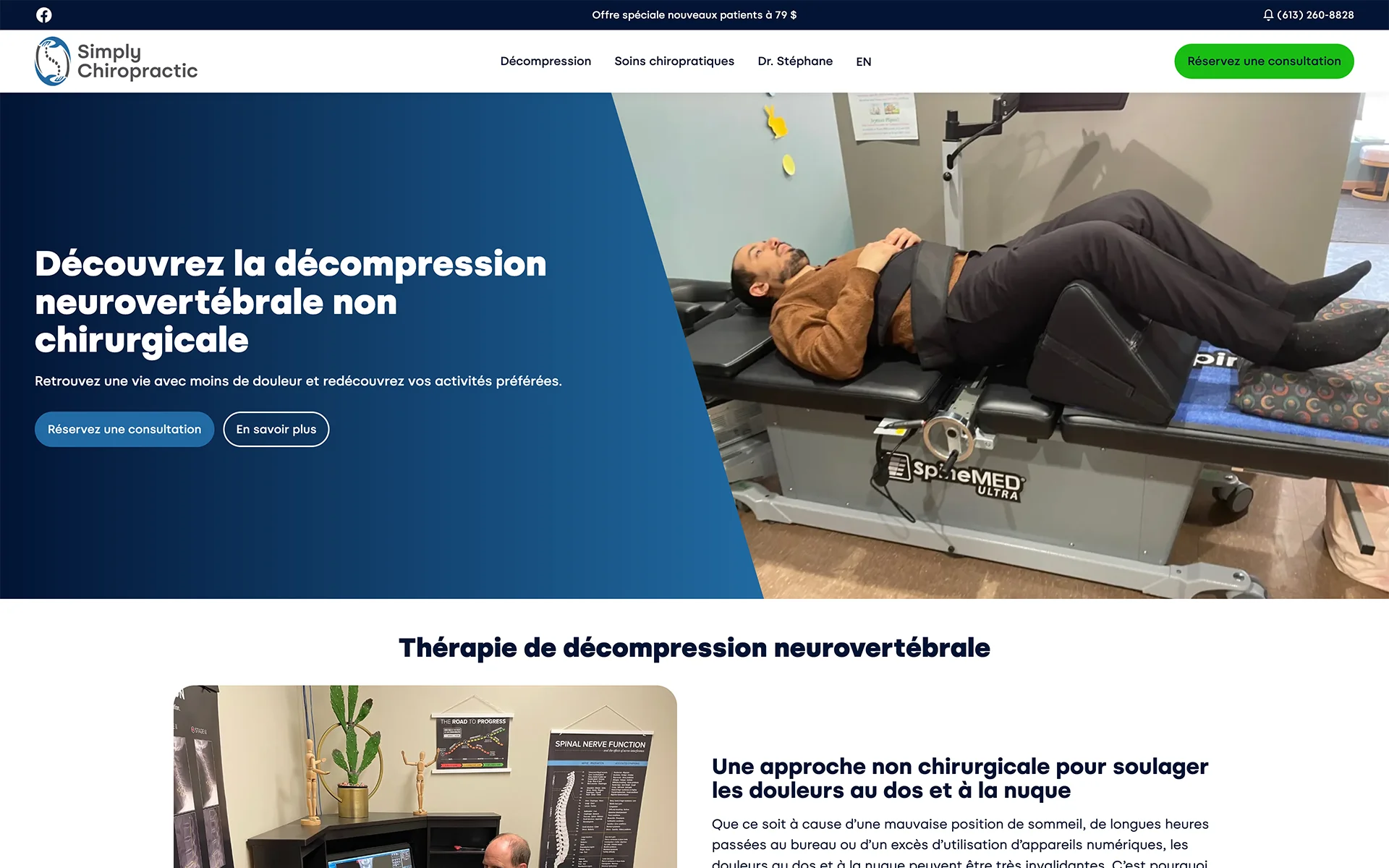 Site web réalisé pour Simply Chiropractic