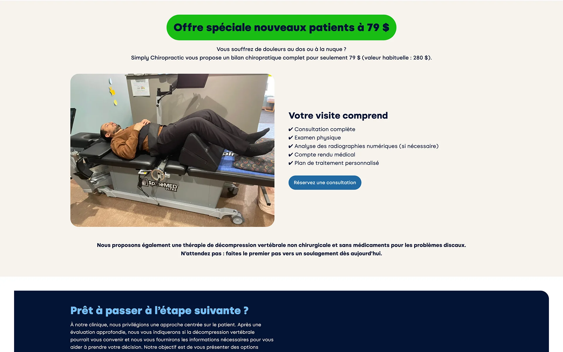 Site web réalisé pour Simply Chiropractic
